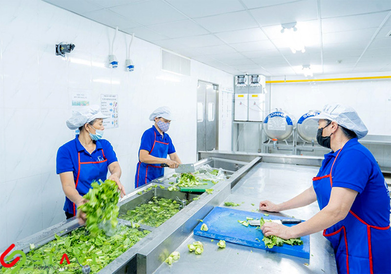 Khu sơ chế và chế biến riêng biệt