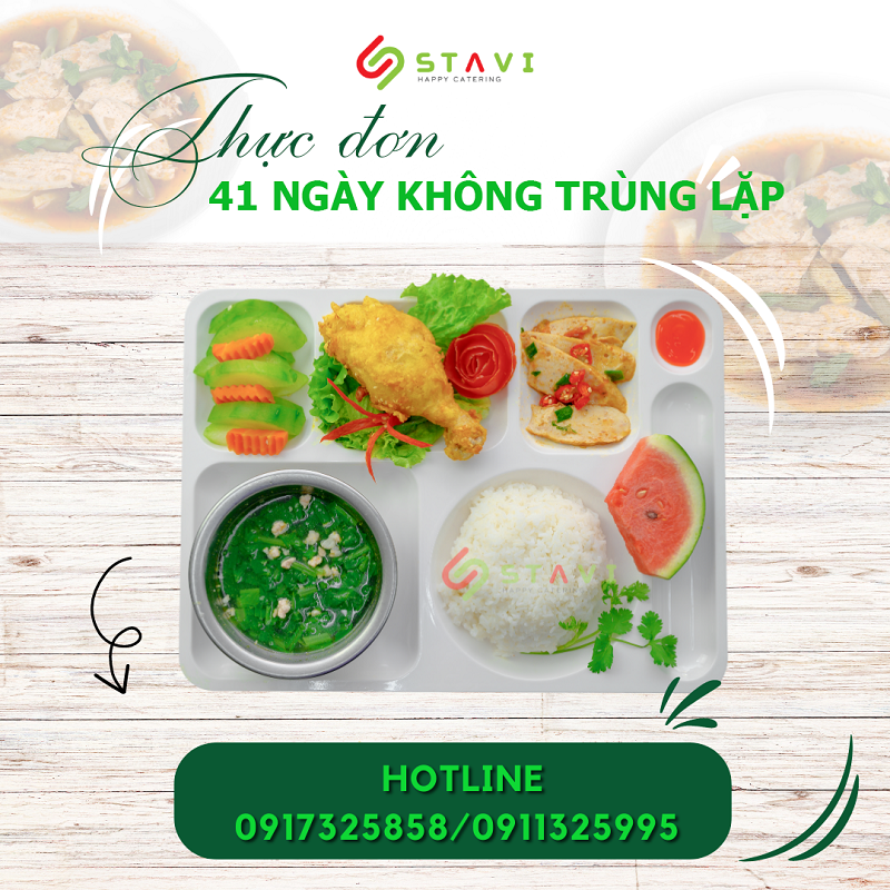 Suất ăn công nghiệp theo yêu cầu của công ty STAVI