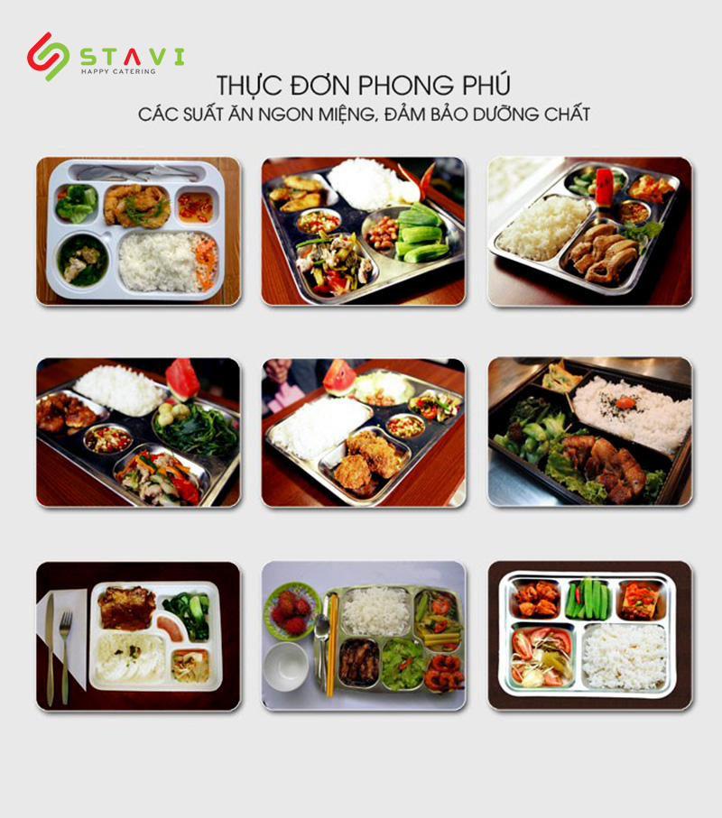 Thực đơn suất ăn công nghiệp STAVI phong phú, đa dạng