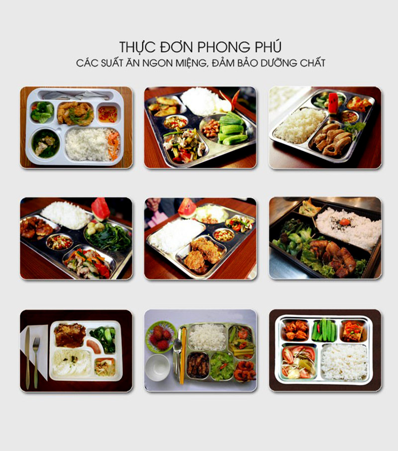Thực đơn suất ăn văn phòng đa dạng, phong phú
