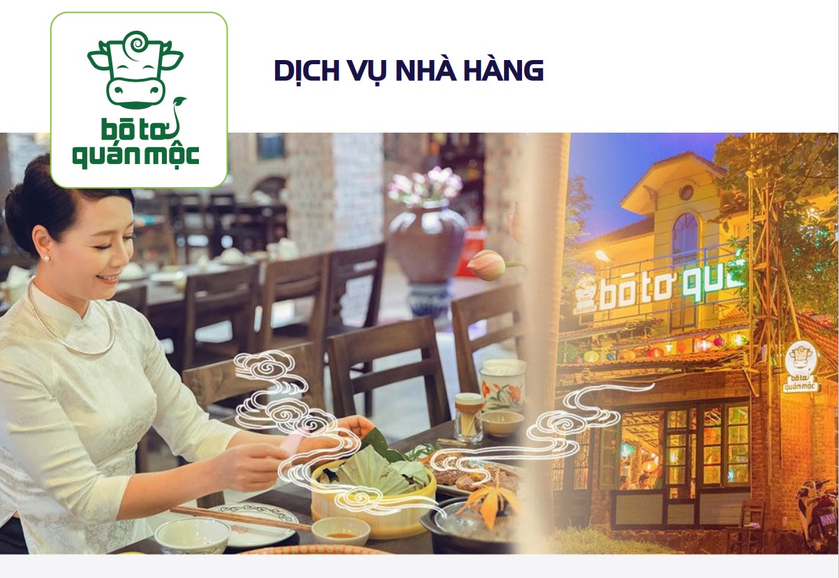 dịch vụ nhà hàng Bò tơ quán mộc