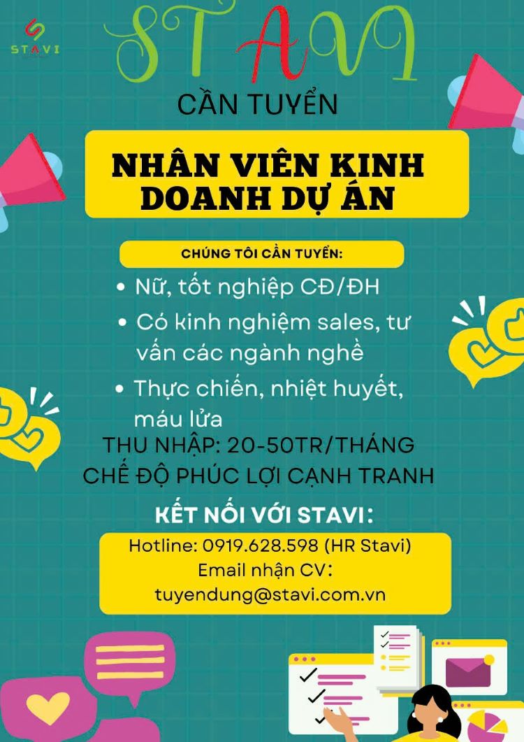 Suất ăn công nghiệp STAVI tuyển dụng nhân viên kinh doanh